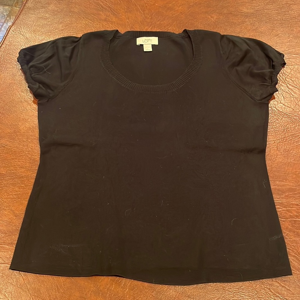 Loft, short sleeve sweater, size L